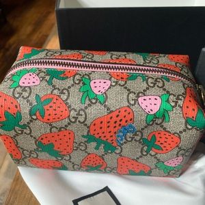 Gucci Strawberry Makeup Bag - Brand New